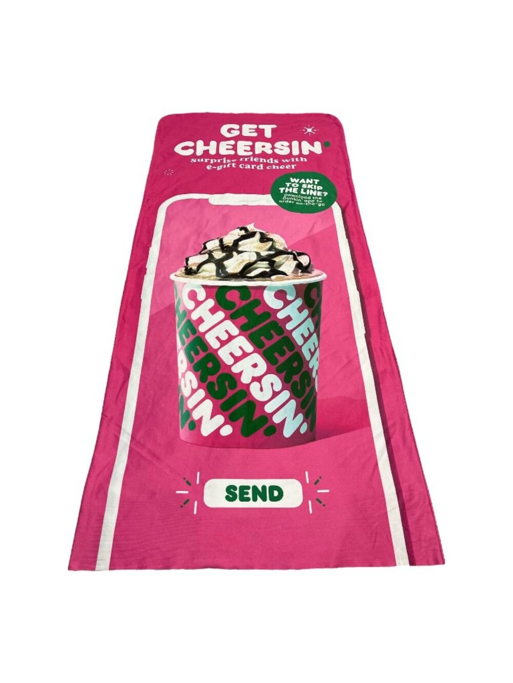 Dunkin Cheersin Pink Promotional Body Pillowcase Cover Peppermint Mocha 53x24